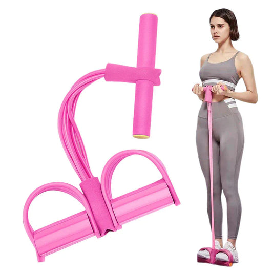 4-Tube Pedal Resistance Band Fitness Trainer – Full Body Workout Exercise Band for Home Gym | BuyGenZ