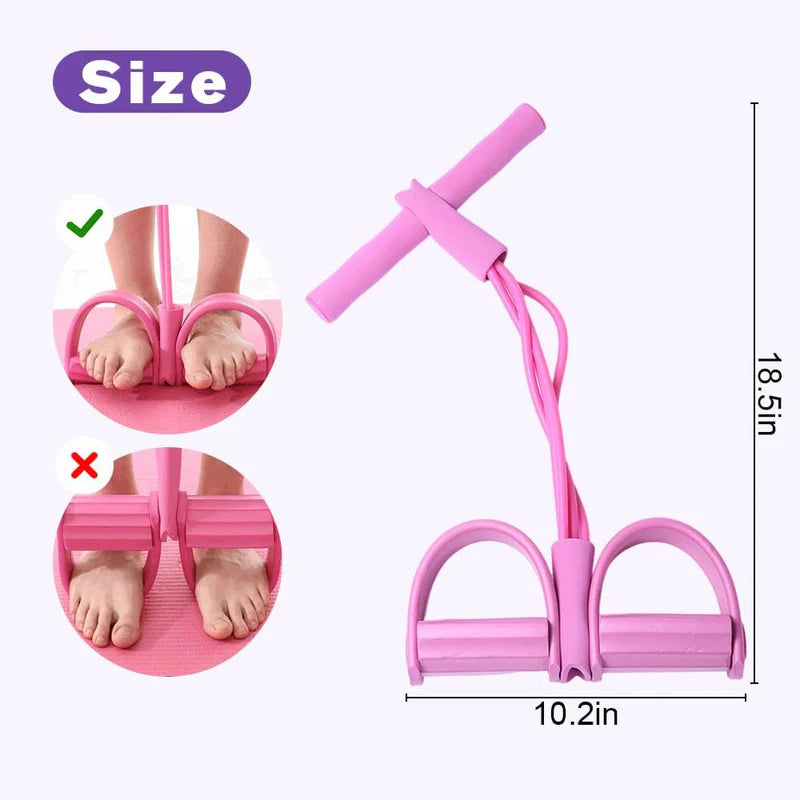 4-Tube Pedal Resistance Band Fitness Trainer – Full Body Workout Exercise Band for Home Gym | BuyGenZ