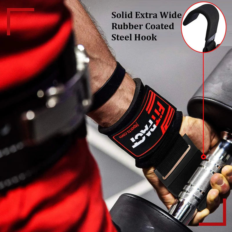 LORDEX Fitness Lifting Hook Straps – Heavy Duty Wrist Support Hooks for Weightlifting, Deadlifts & Gym Training | BuyGenZ
