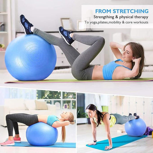 LORDEX Gym Ball for Fitness – Anti-Burst Stability Ball for Yoga, Core Strength & Home Workout | BuyGenZ